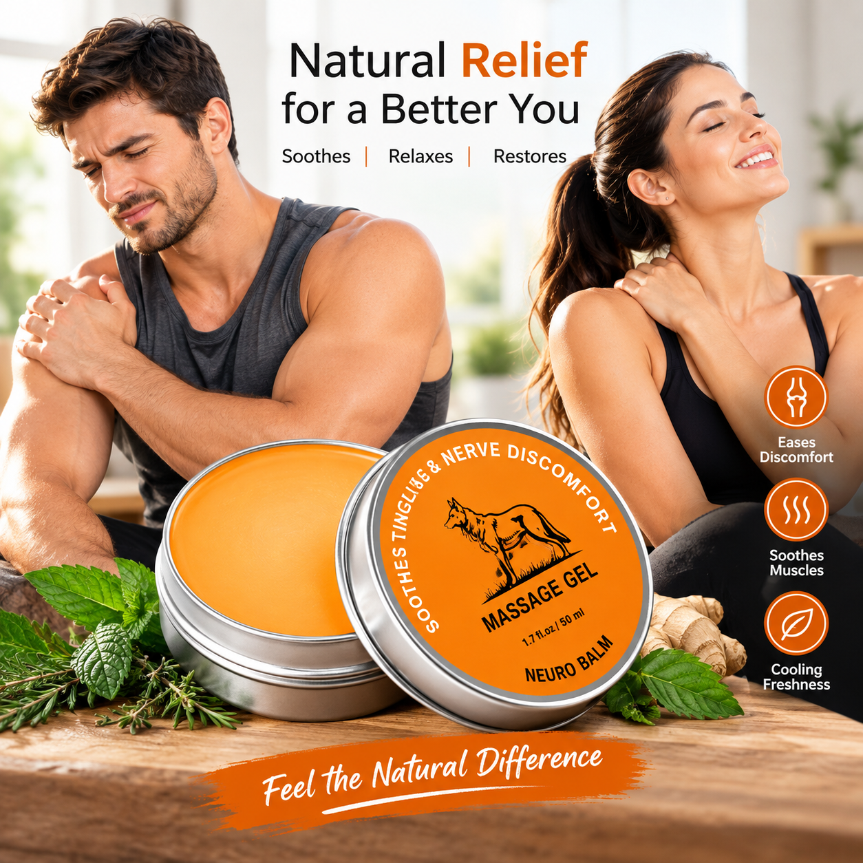 TheraWolf Neuro Balm Massage Gel — natural relief for tingling and nerve discomfort